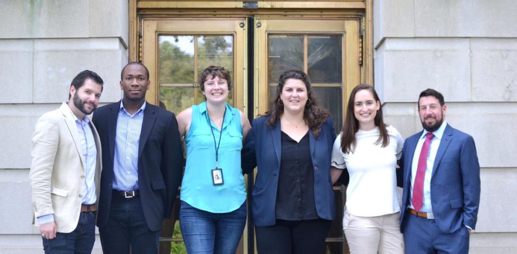 From left to right: David Stiefel, Kennedy Ukelegharanya, Suzie Stephenson, Sloane Salzburg, Rebecca Law, and Jason Soules